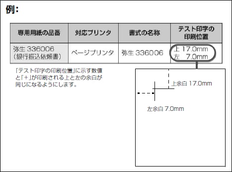 専用用紙に印刷する場合の印刷位置の調整（テスト印字）｜ 弥生給与