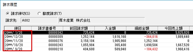 請求締切 や 請求書発行 で集計しても表示されない請求先がある 弥生販売 サポート情報