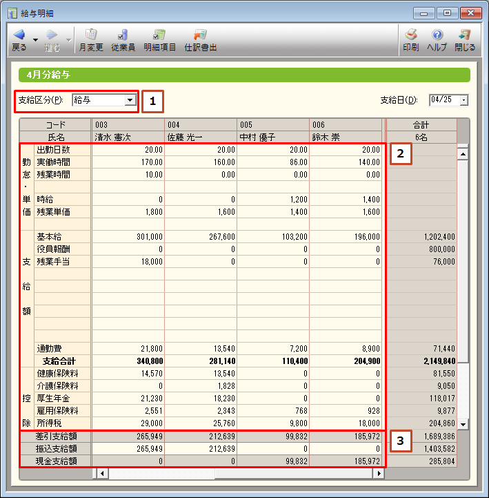 給与/賞与明細の入力｜ 弥生会計 サポート情報